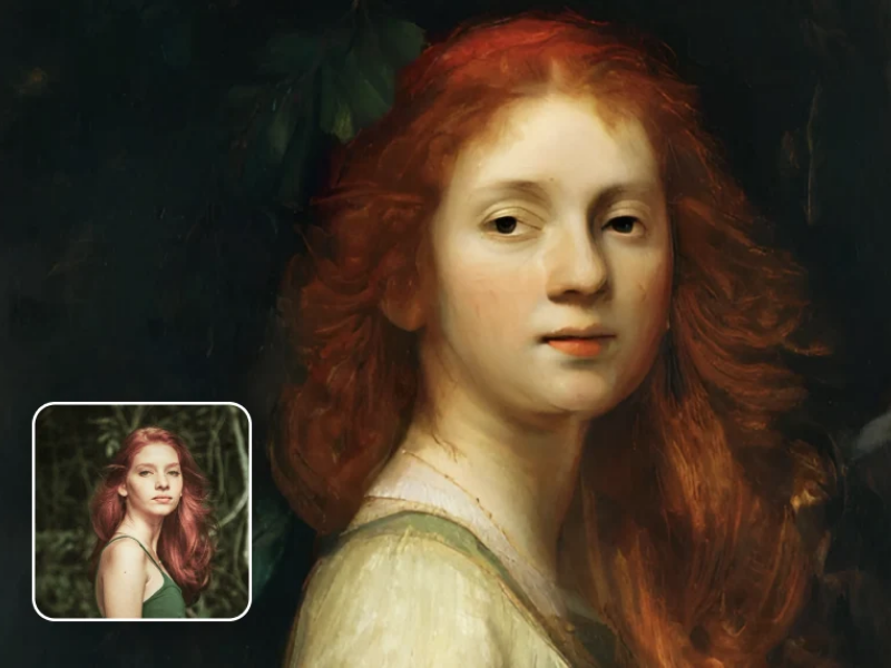AI style transfer in eufyMake software turning a photo into a textured painting