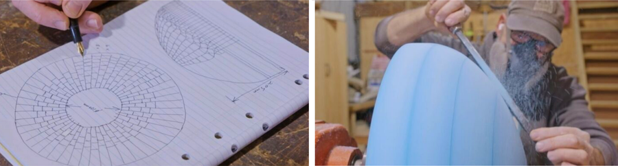 Sketching and measuring a large blue 3D printed part