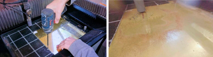 Drilling and machining a Garolite sheet for a 3D printer build surface