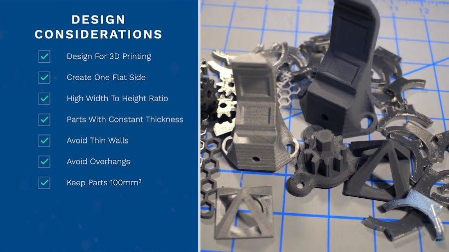 Just like thermoplastics, metal-polymer composite filaments must also follow specific design considerations when going through the Fused Filament Fabrication process.