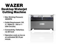 WAZER Desktop Waterjet Cutting Machine