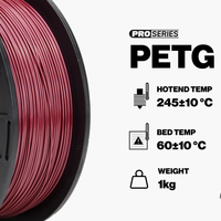 Translucent Red PRO Series PETG Filament - 2.85mm (1kg)