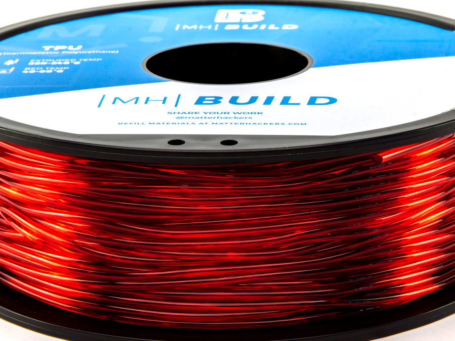 Translucent Red MH Build Series TPU Flexible Filament - 2.85mm (1kg)