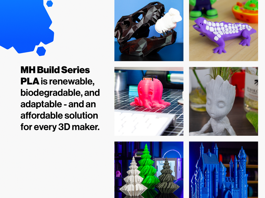 Light Blue MH Build Series PLA Filament - 1.75mm (1kg)