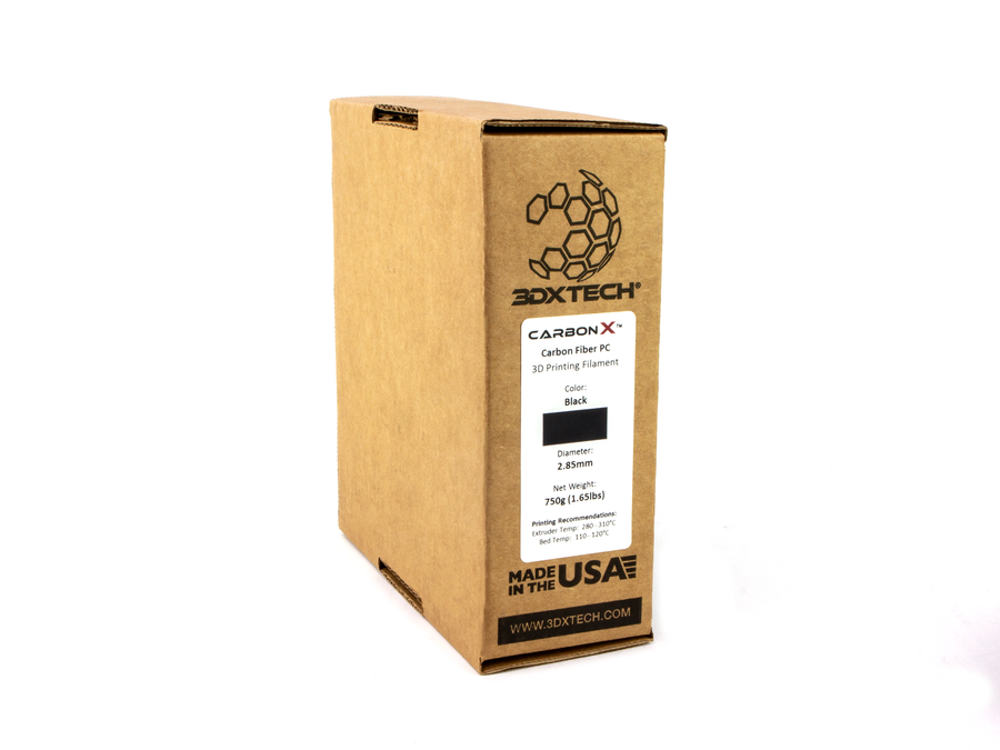 3DXTech CarbonX Black ezPC+CF Filament - (0.75kg) 1.75mm