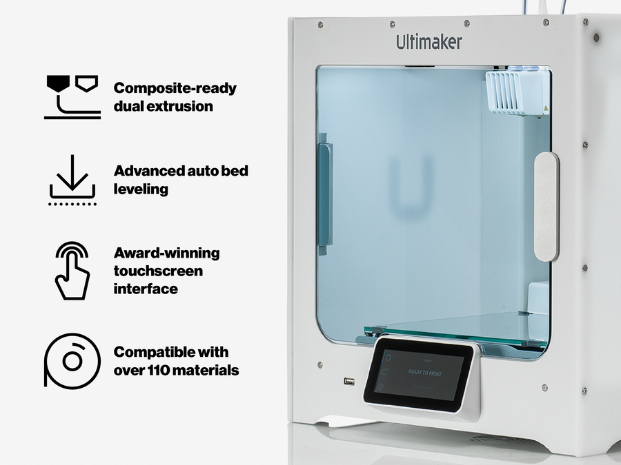 Ultimaker S3 + UltiMakerCare Plan - 1 Year - Advanced PETG Filament Bundle