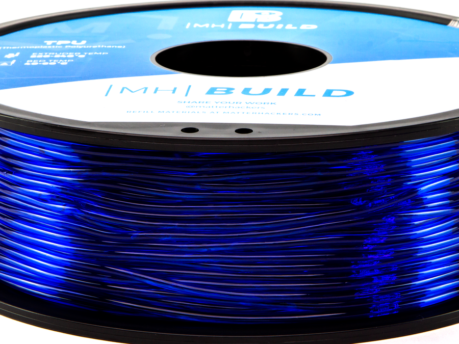 Translucent Blue MH Build Series TPU Flexible Filament - 1.75mm (1kg)