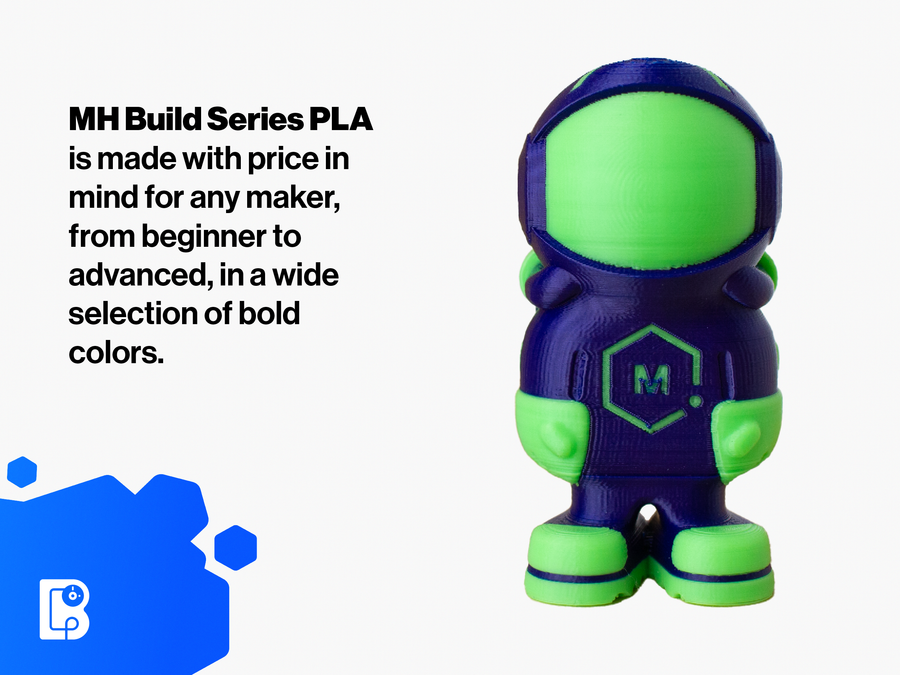 Black MH Build Series PLA Filament - Cardboard Spool - 1.75mm (1kg)
