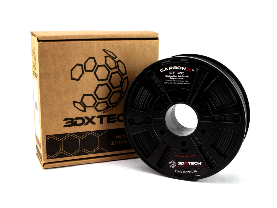 3DXTech CarbonX Black ezPC+CF Filament - (0.75kg) 1.75mm