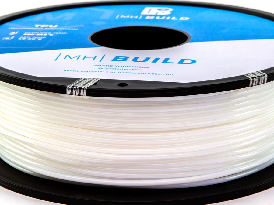White MH Build Series TPU Flexible Filament - 2.85mm (1kg)