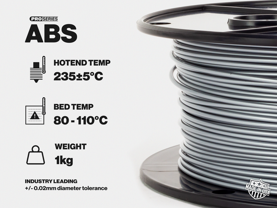 Gray PRO Series ABS Filament - 1.75mm (1kg)