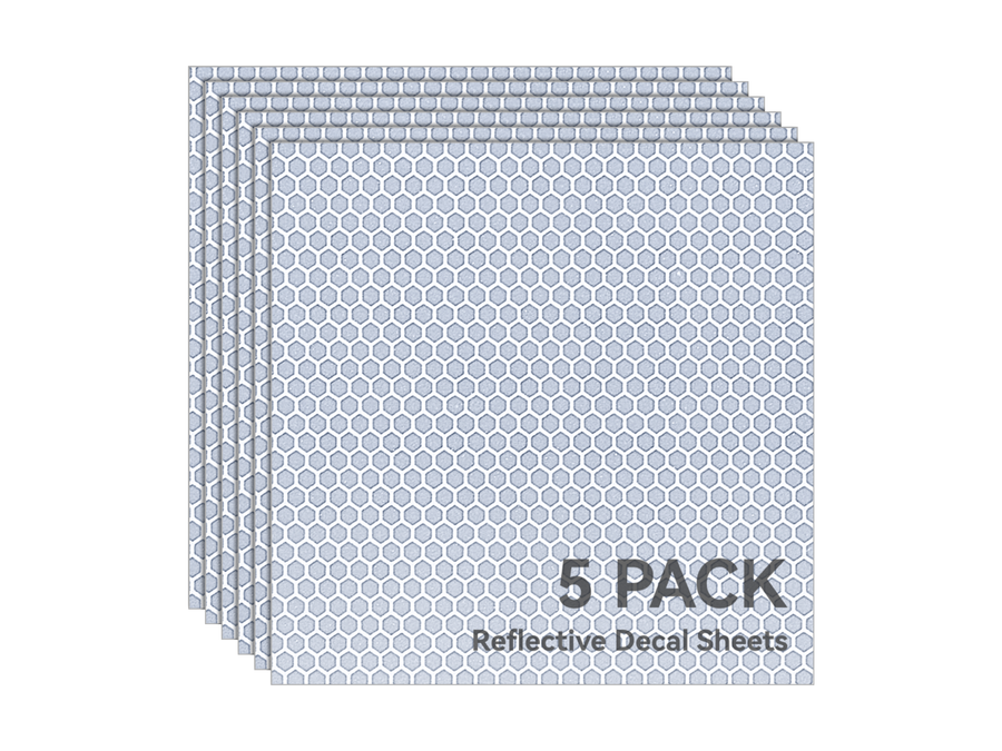 Bambu Light Gray Reflective Decal Sheet (5pcs)