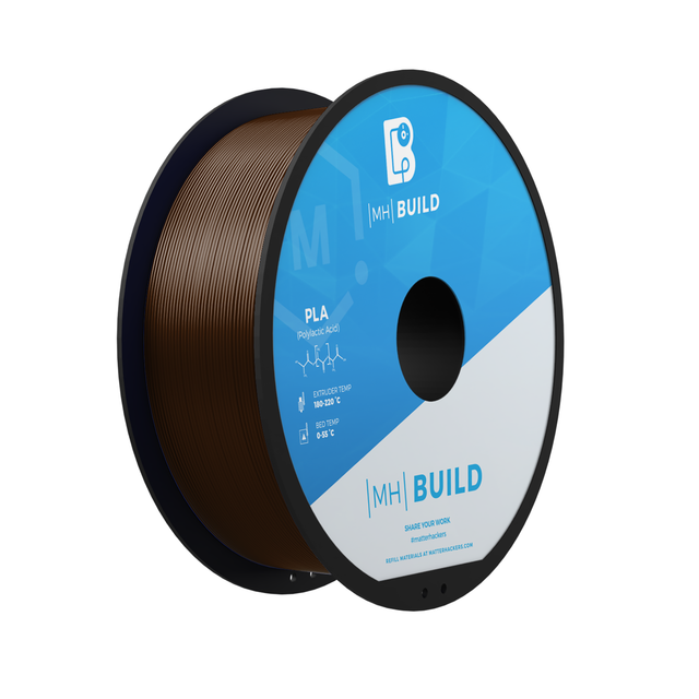 Brown MH Build Series PLA Filament - 1.75mm (1kg) | MatterHackers