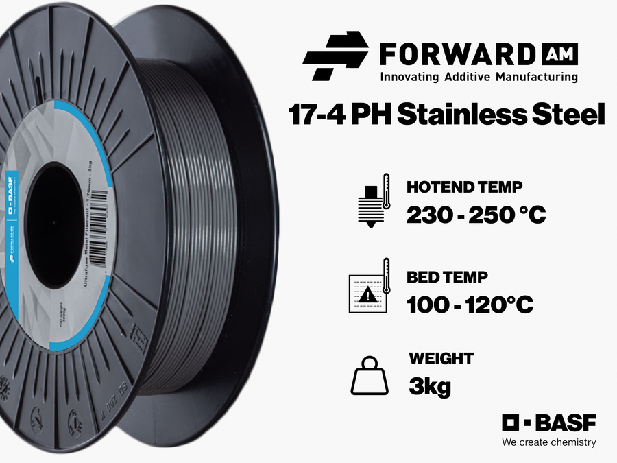 BASF Ultrafuse 17-4 PH Metal 3D Printing Filament - 1.75mm (3kg)