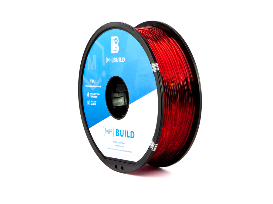 Translucent Red MH Build Series TPU Flexible Filament - 1.75mm (1kg)