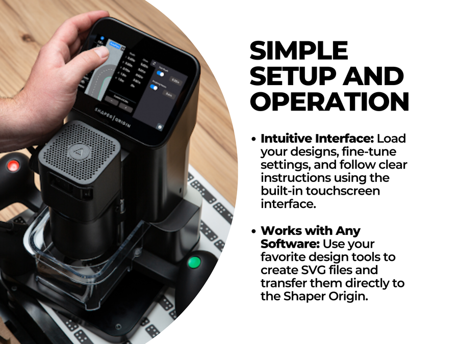 Shaper Origin Hand-Held CNC Router with Shaper Plate and Workstation