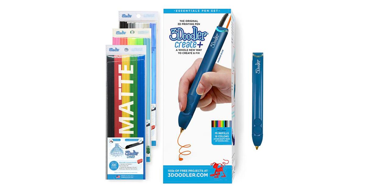 3Doodler Create+ Essentials 3D Printing Pen Set - Blue | MatterHackers