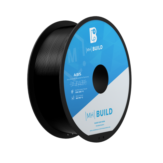 Black MH Build Series ABS Filament - 1.75mm (1kg) | MatterHackers