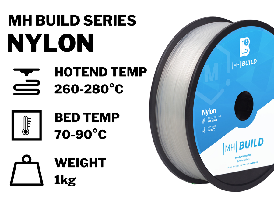 Natural MH Build Series Nylon Filament - 1.75mm (1kg)