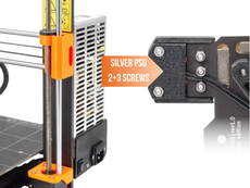 Prusa i3 MK3S/+ to MK3.5S Upgrade Kit - Silver PSU - 2+3 Screws (Power Cable Connected With Screws)