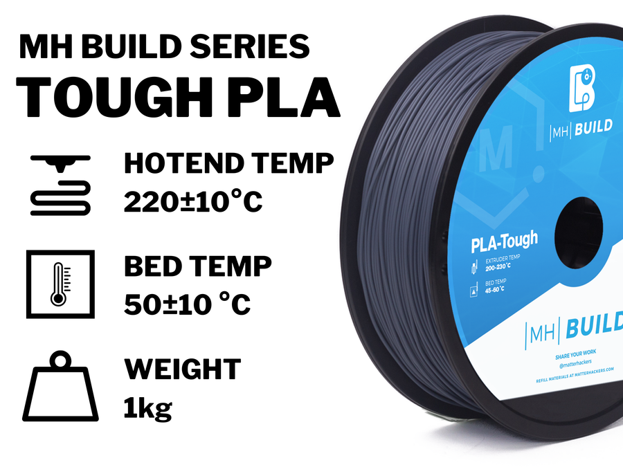White MH Build Series Tough PLA FIlament - 1.75mm (1kg)