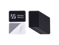 Bambu Rectangular PU Iron-on Patch - Black to Silver (10pcs)