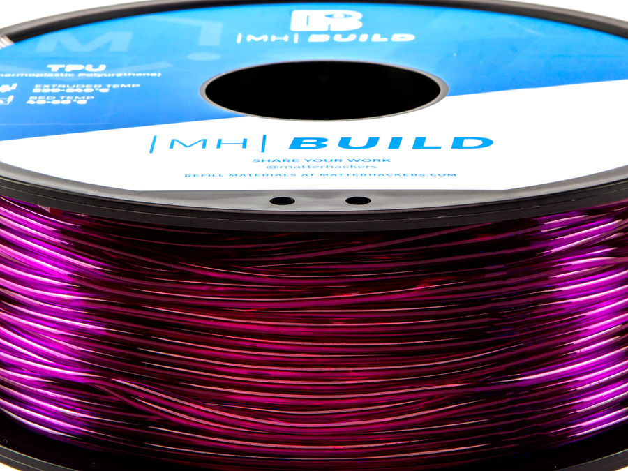 Translucent Purple MH Build Series TPU Flexible Filament - 2.85mm (1kg)