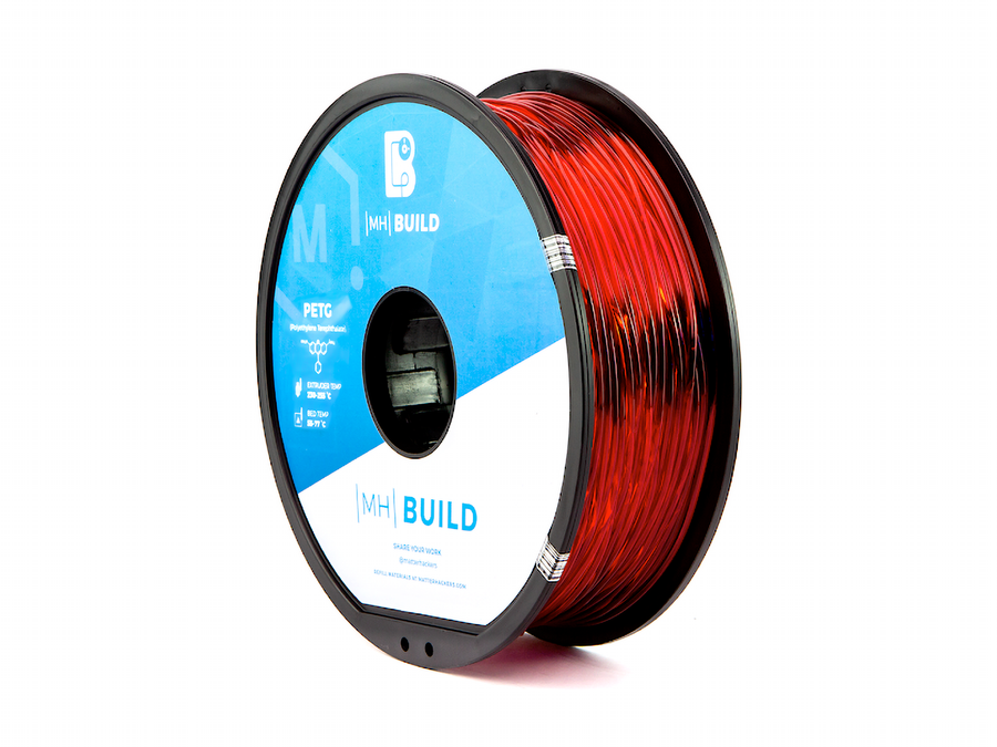 Translucent Red MH Build Series PETG Filament - 1.75mm (1kg)