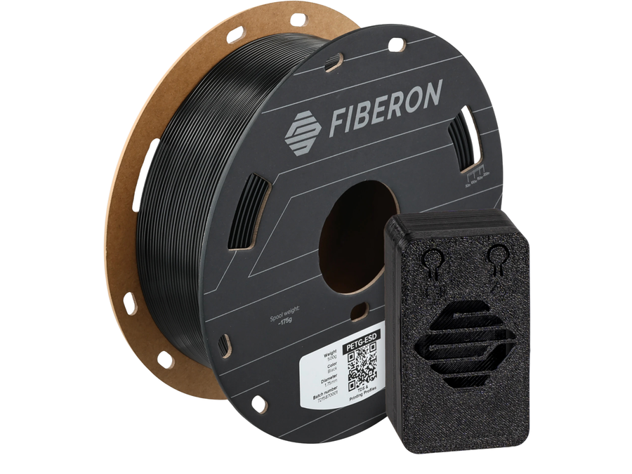 PolyMaker Fiberon PETG-ESD Black Filament - 1.75mm (0.5kg)