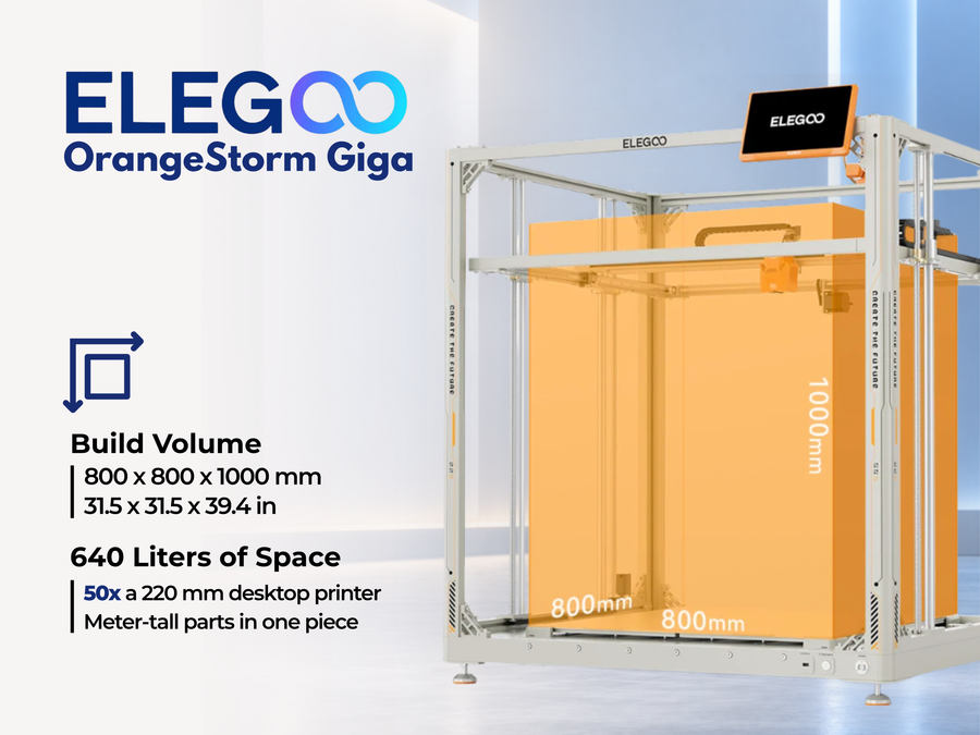 Elegoo OrangeStorm Giga High-Speed Large-Format 3D Printer Kit Starter Bundle
