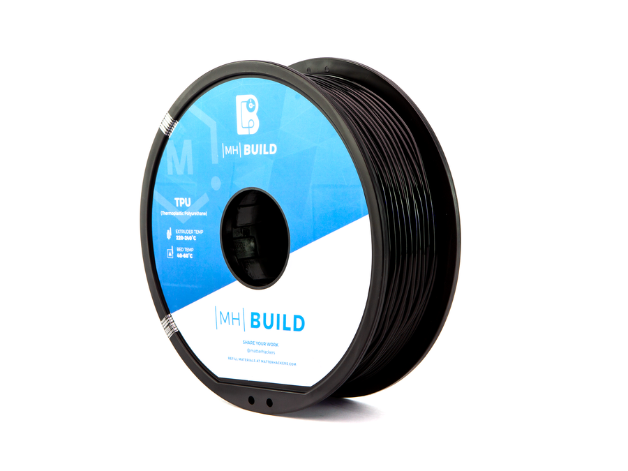 Black MH Build Series TPU Flexible Filament - 1.75mm (1kg)