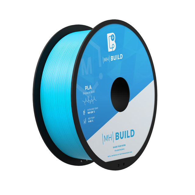 Light Blue MH Build Series PLA Filament - 2.85mm (1kg) | MatterHackers