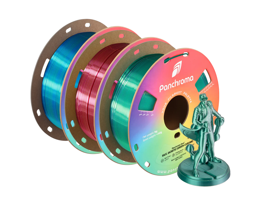 PolyMaker Panchroma Dual Silk Beluga (Silver-Blue) PLA Filament - 1.75mm (1kg)