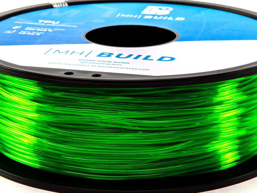 Translucent Green MH Build Series TPU Flexible Filament - 1.75mm (1kg)