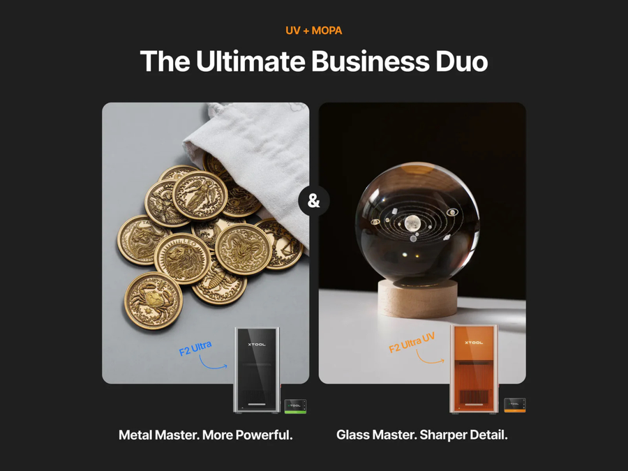 xTool Duo: F2 Ultra Dual + F2 Ultra UV Productivity Bundle