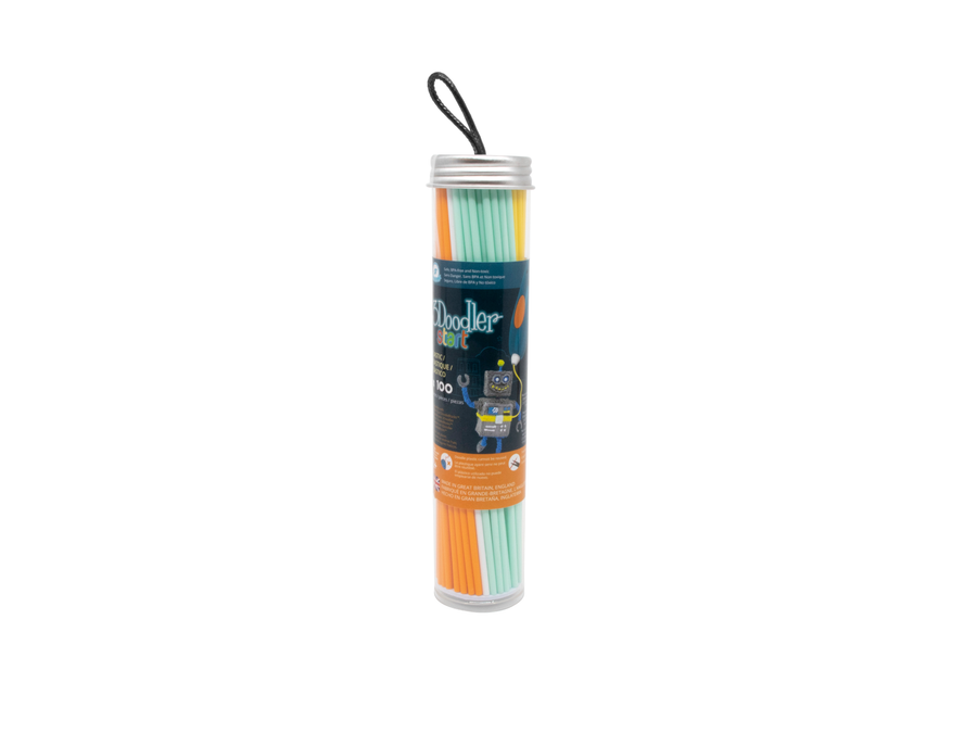 3Doodler Start Eco-Plastic - 100 Strand Tube - Fire & Ice Mixed Pack