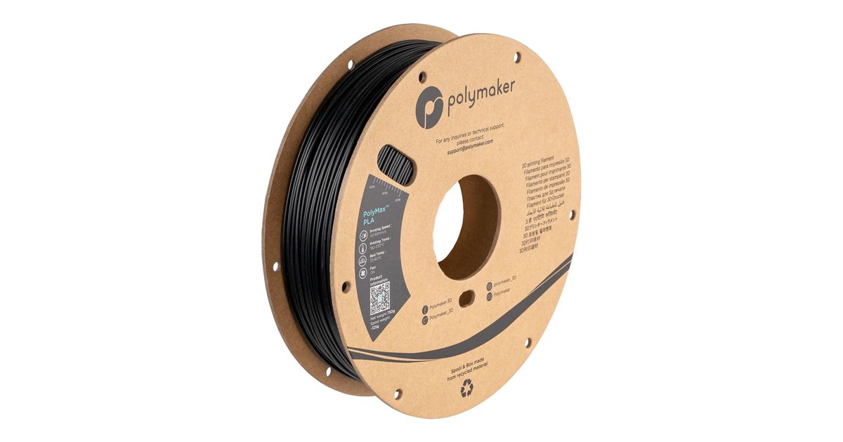 Polymaker PolyMax PLA True Black Filament - 2.85mm (0.75kg) | MatterHackers