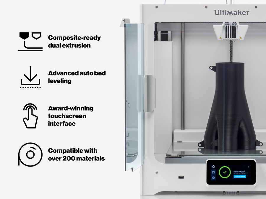 UltiMaker S5 3D Printer (No Camera, No Wi-Fi, No USB) + UltiMakerCare Plan - 1 Year